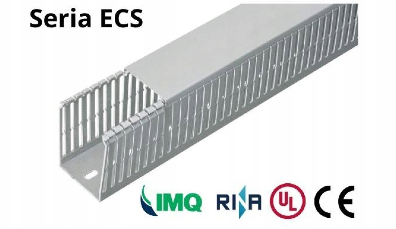 Korytko grzebieniowe samogasnące 4/6/4150x100 szare z pokrywą PV UV /2m/ ECS150100