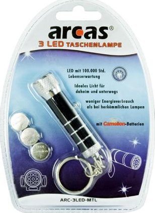 Breloczek Camelion Camelion ARCAS 3 LED Keychain / extra stable aluminium housing / Powered by 3 x LR44 / AG13 Alkaline Button cell batteries (include