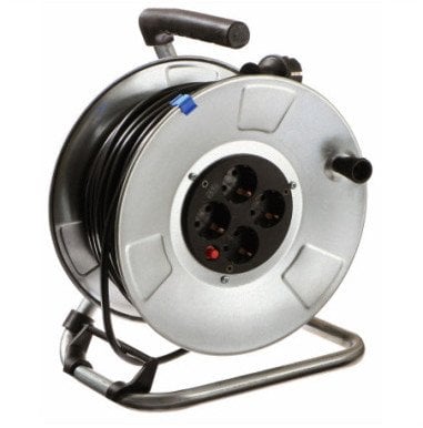 Zwijacz kabla z blachy stalowej BACHMANN 4-f. 25m, H05VV-F 3G1,5mm, IP21