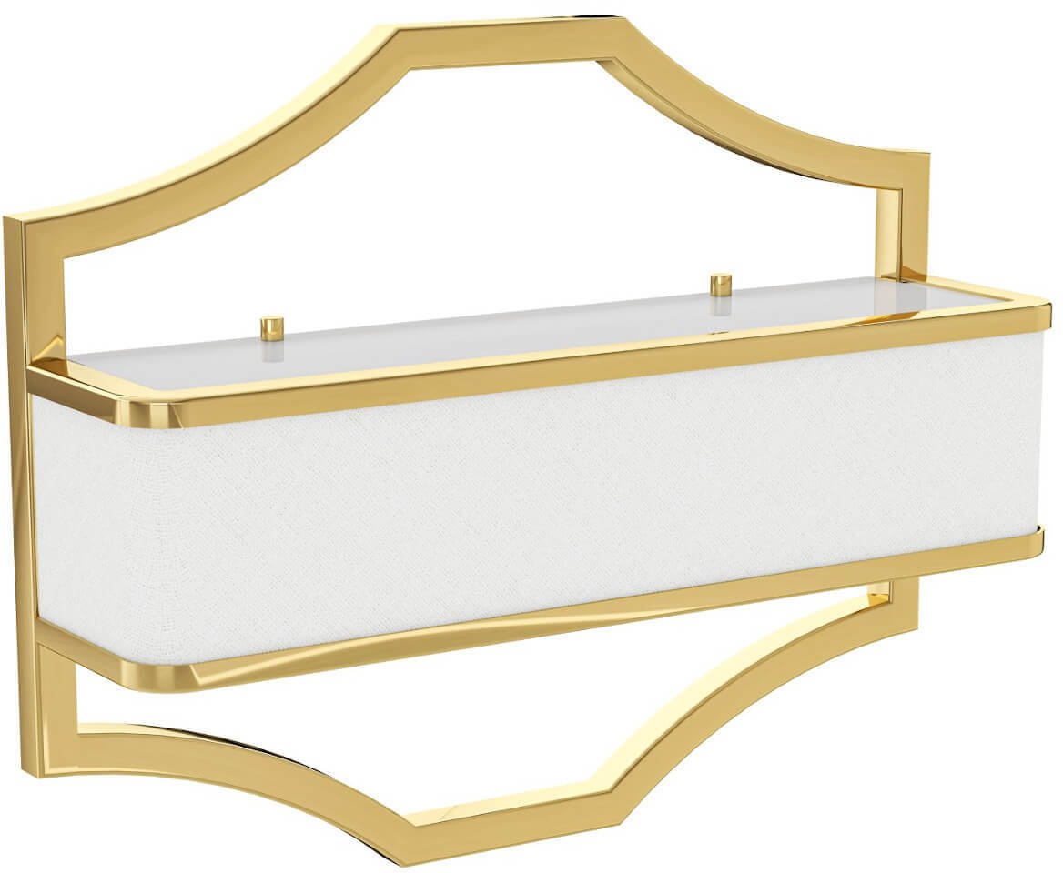 Kinkiet klasyczny Gerdo Parette abażurowa lampa biała złota