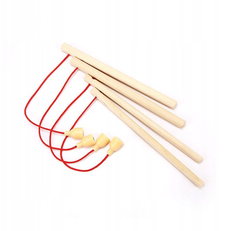 MINI WĘDKA DREWNANA do Gier MAGNES Komplet GRA Łowienie 6 sztuk WĘDEK