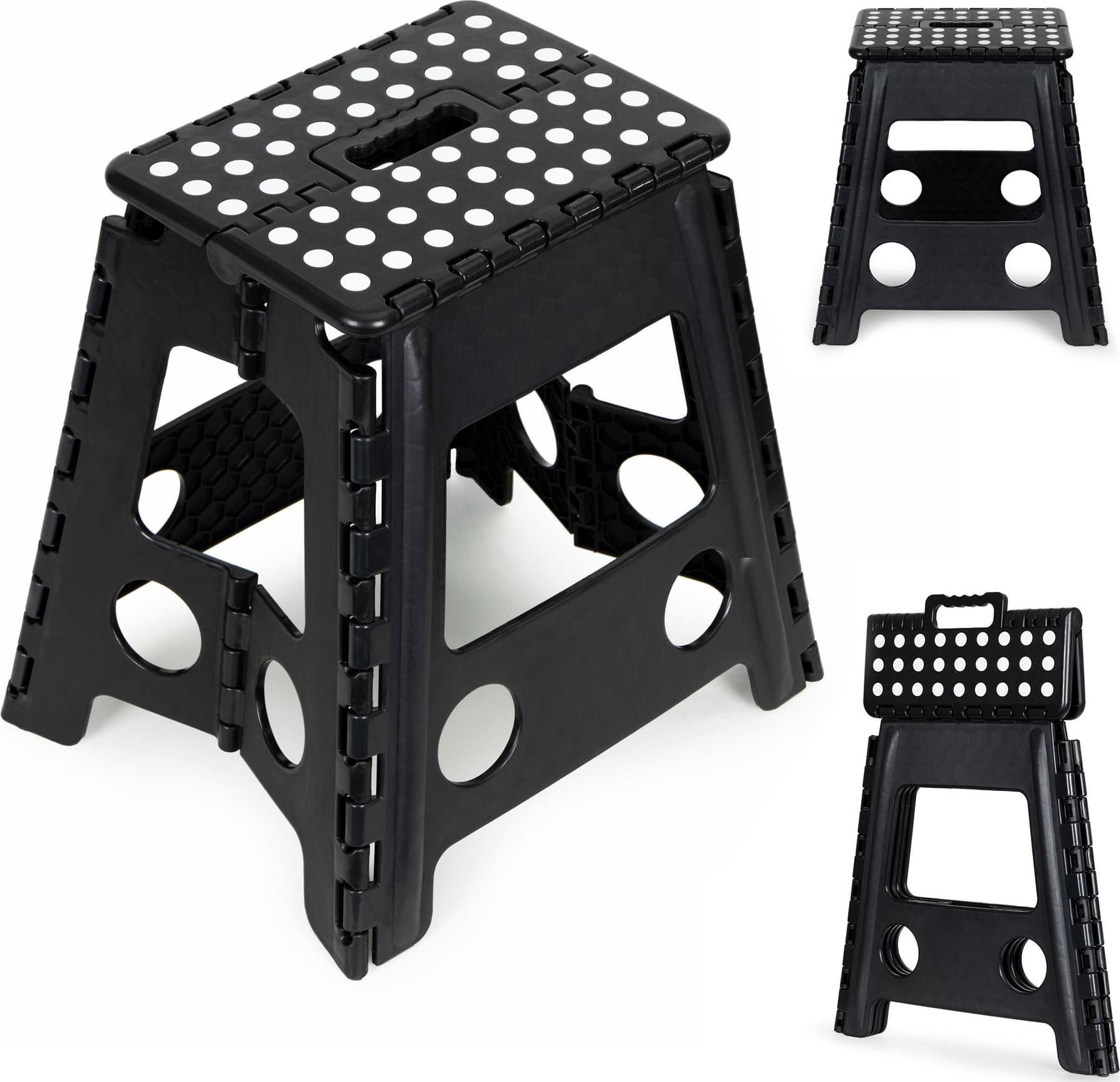 ModernHome Stołek składany 1 stopniowy taboret z tworzywa 39 cm