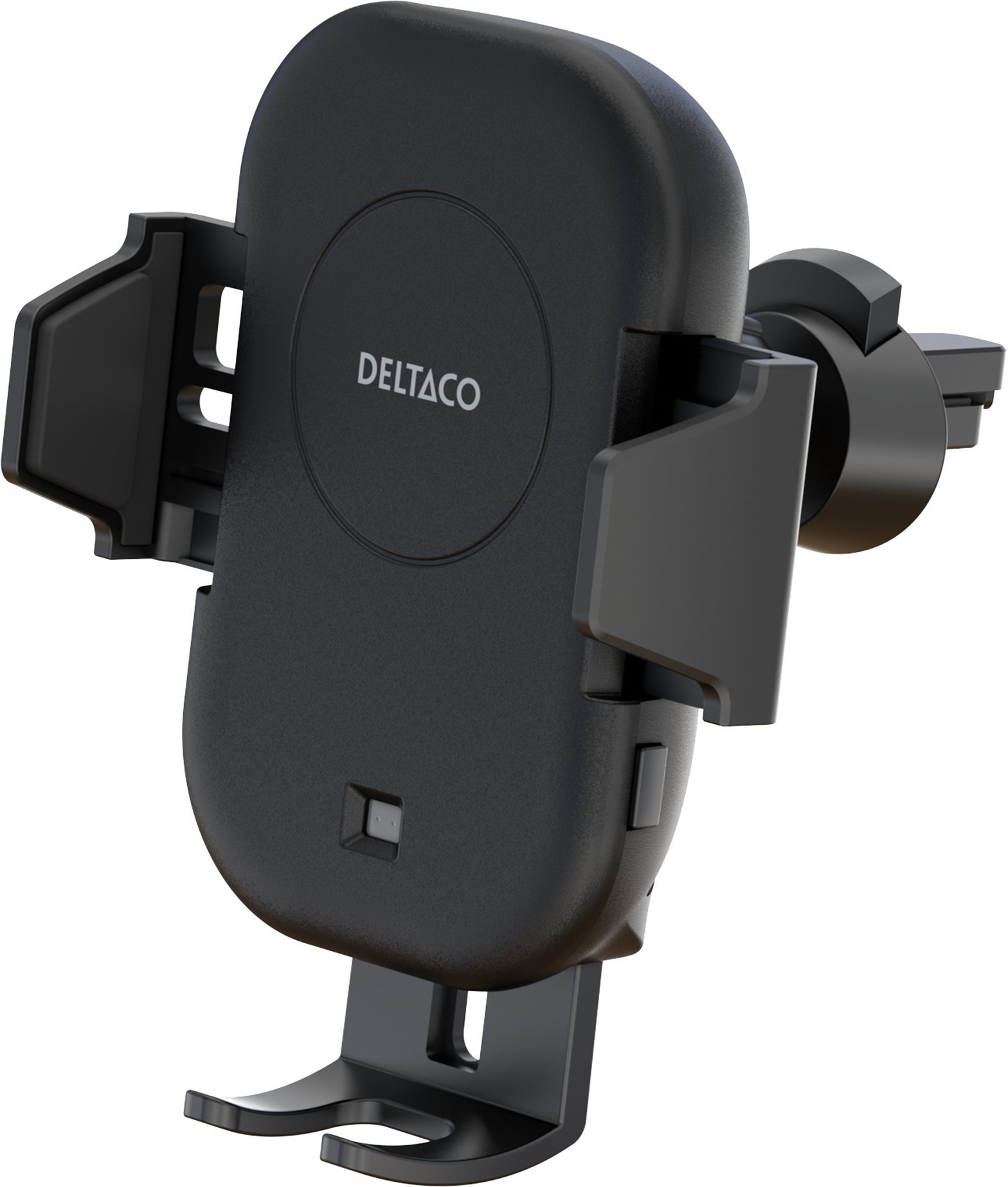 Ładowarka Deltaco Bezprzewodowa ładowarka samochodowa DELTACO 15 W automatyczny podwójne uchwyty czarny QI-C1001 1902561