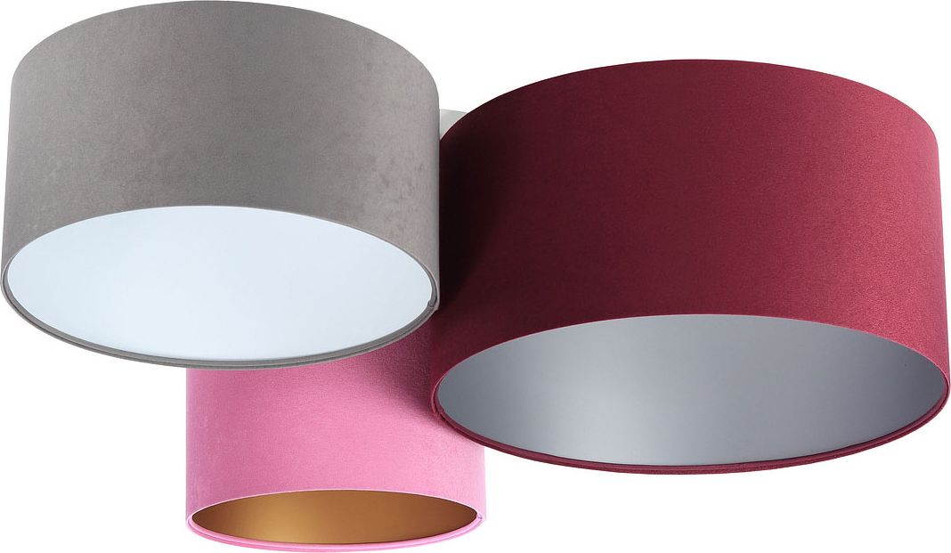 Lampa sufitowa Lumes Kolorowy potrójny plafon welurowy - EXX64-Muria