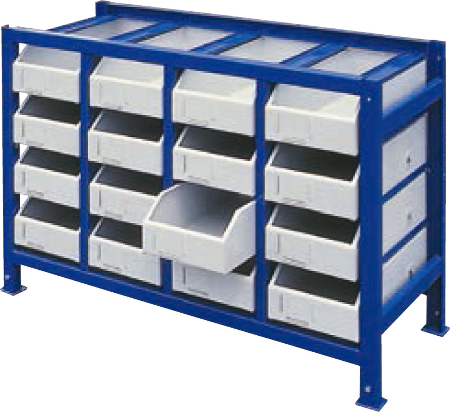 Meva Regał warsztatowy na części i narzędzia szufladowy z pojemnikami ZESTAW 17 elem.