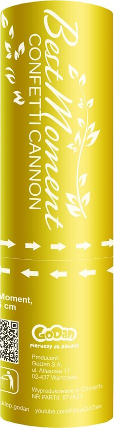 GoDan Konfetti - tuba strzelająca kółka białe - 15cm