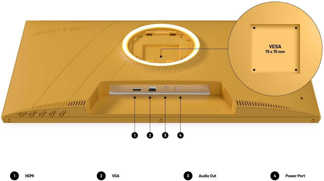 Monitor Samsung JAPANNEXT 60,5cm JN-I238FHD120F-HSP-YE 16:9 HDMI żółty FHD