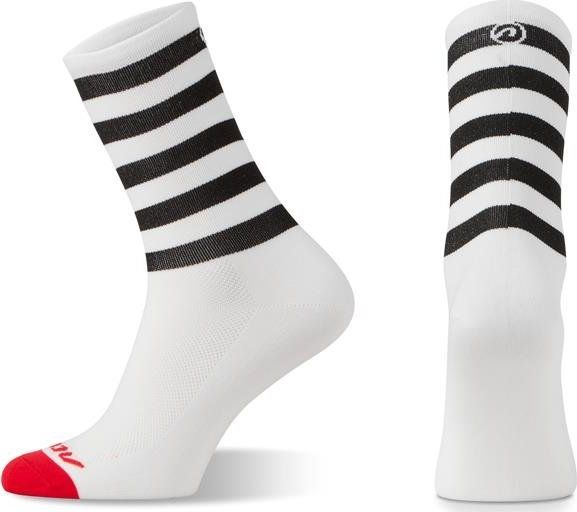 Accent Skarpetki kolarskie Accent Stripe Long, biało-czarne, XL (45-46)
