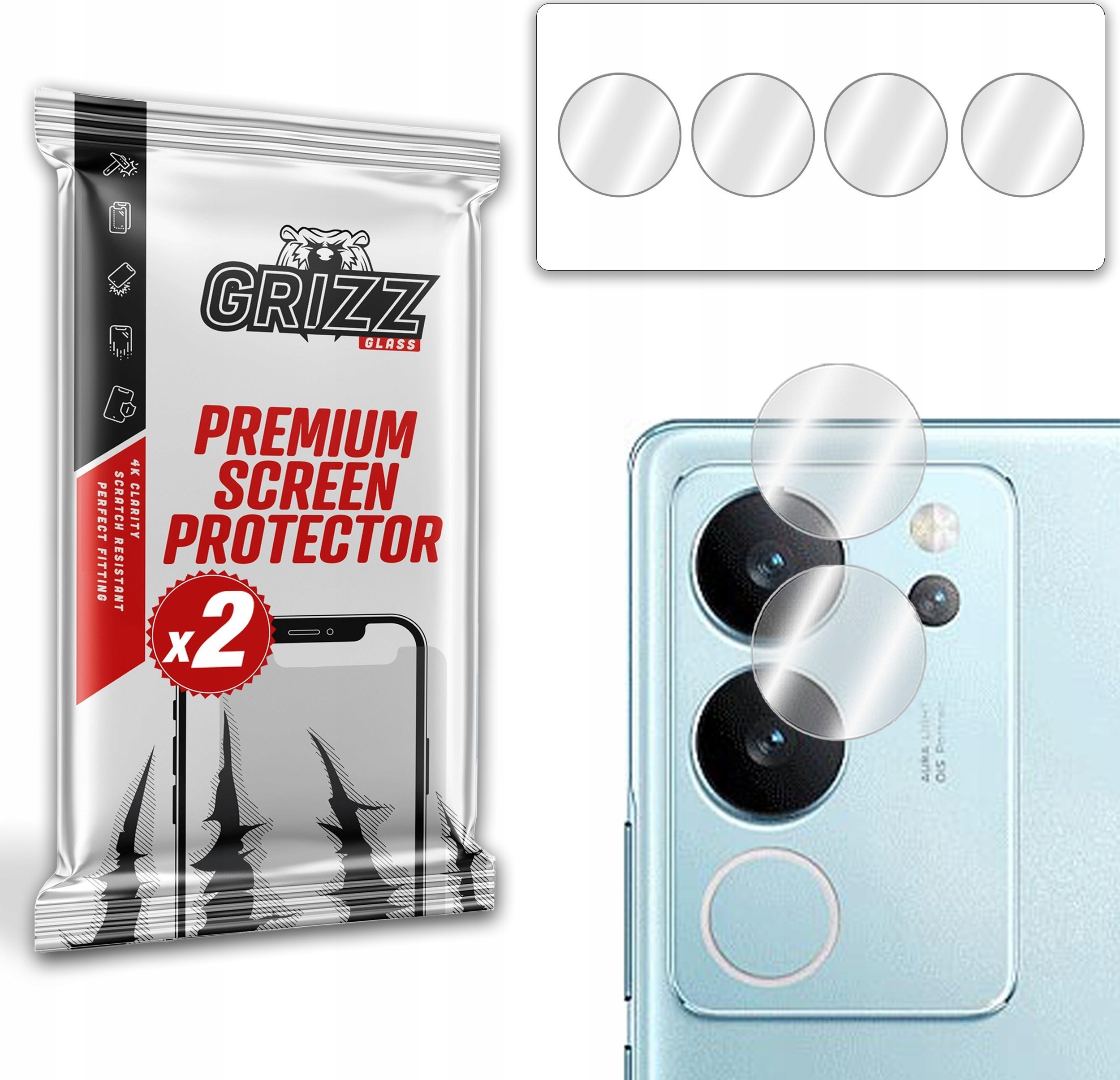 GrizzGlass Szkło na aparat GrizzGlass HybridGlass CameraVivo V29 5G