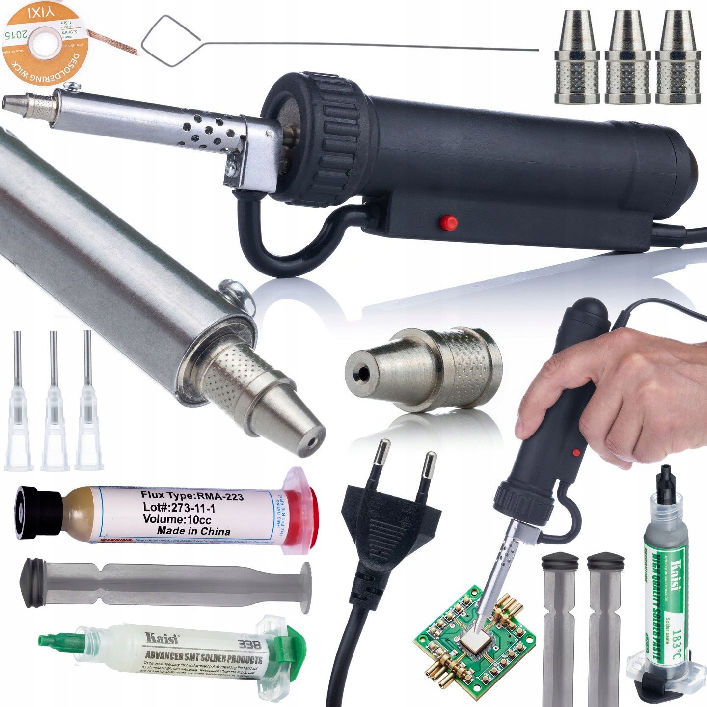 Rosfix ROZLUTOWNICA ELEKTRYCZNY ODSYSACZ DO CYNY 350W 3XGROT TOPNIK PLECIONKA CYNA