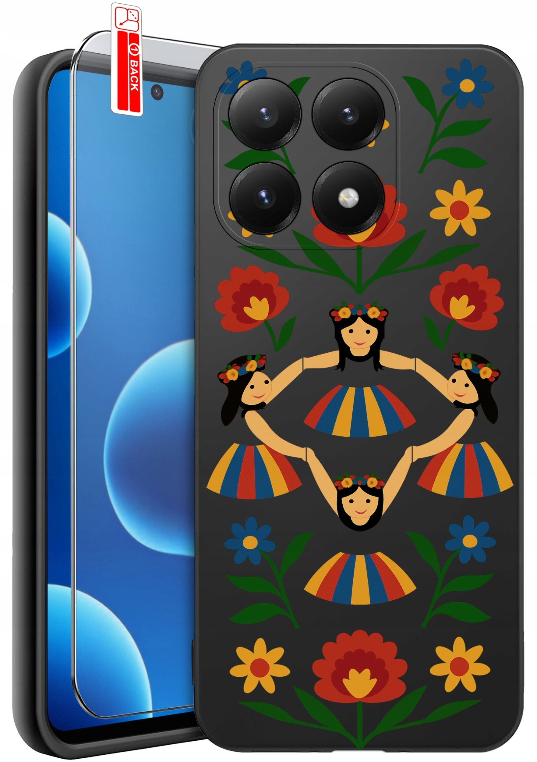 krainaGSM ETUI do Xiaomi 15T 5G Ludowe wzory tradycyjne kultura + SZKŁO 9H