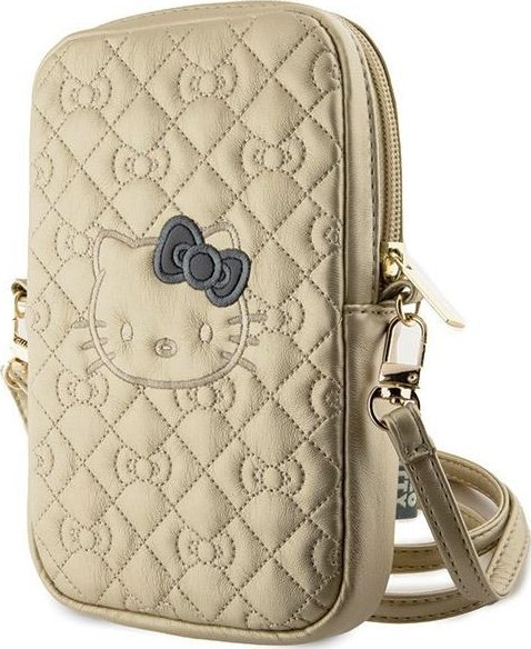 Sourcing Hello Kitty Handbag HKPBPEKHBPD gold/gold Quilted Bows Strap
