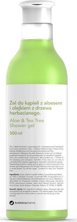 Botanica BOTANICAPHARMA_Tea Tree Aloe Shower Gel żel do kąpieli Aloes i Olejek z Drzewa Herbacianego 500ml