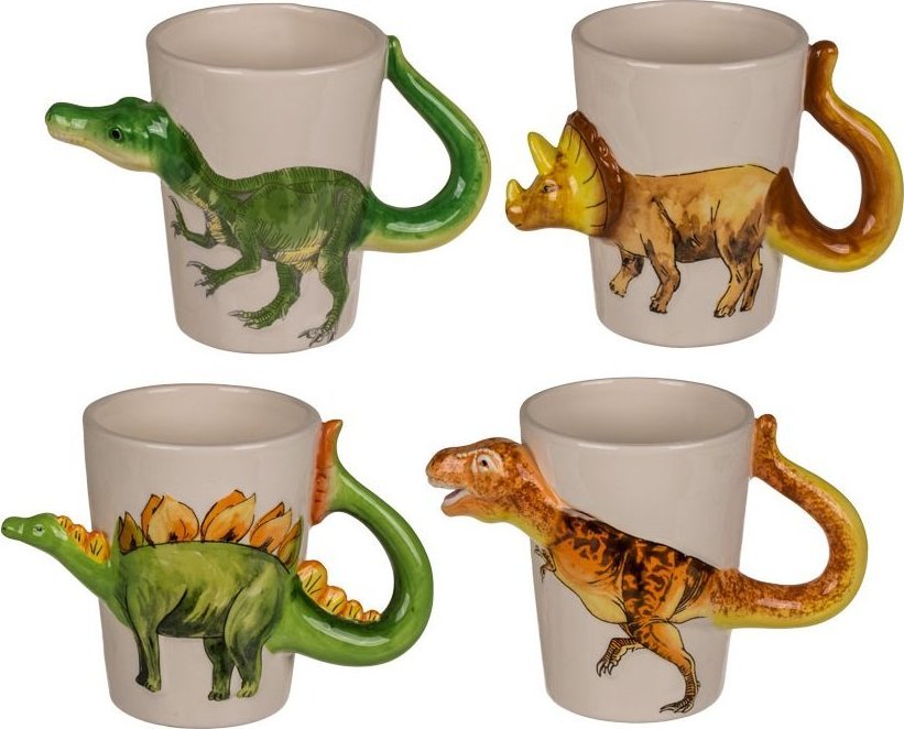 Out of the blue Biały Kubek Dinozaur 3D - Różne Wzory