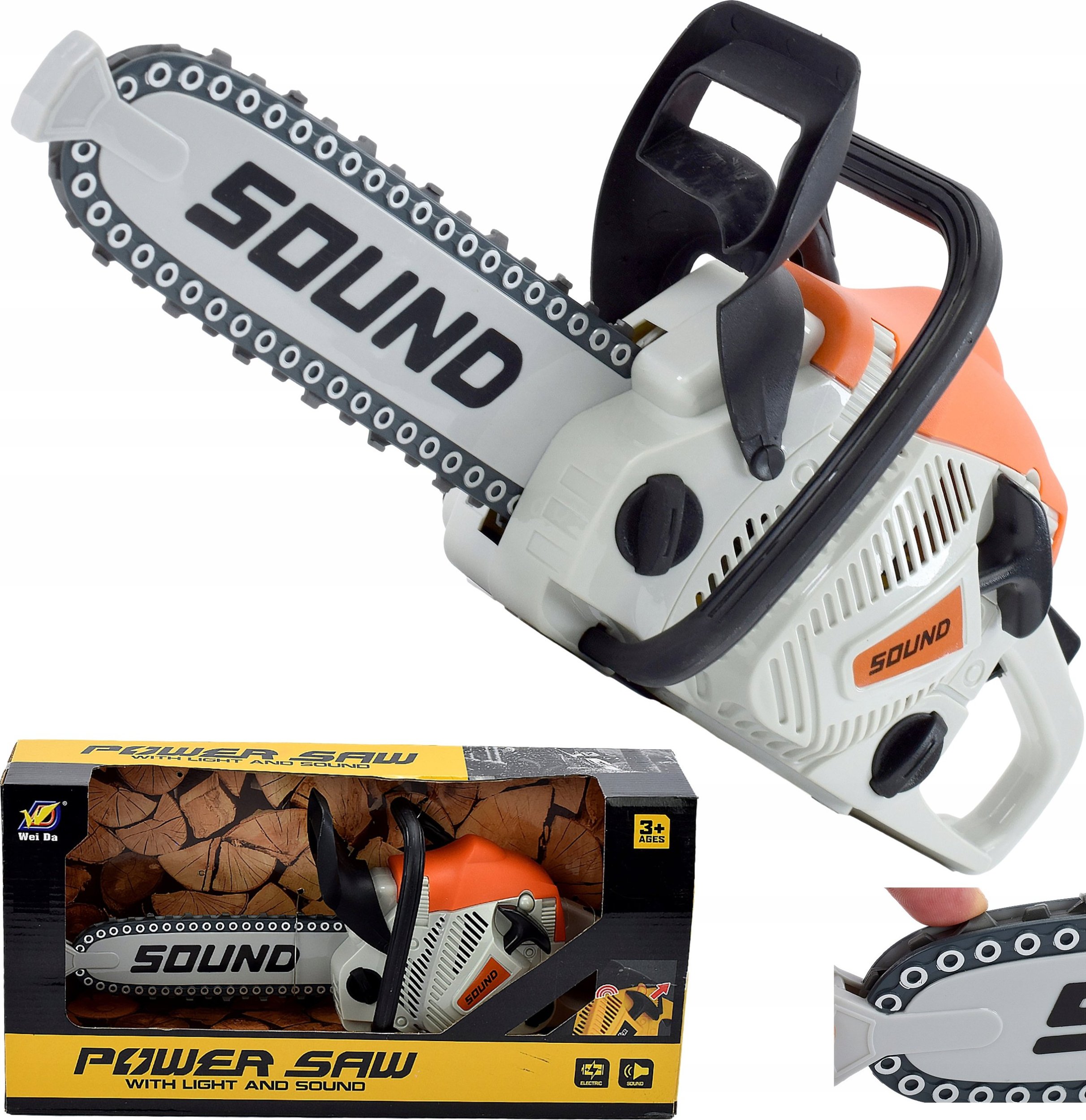 Skleplolki BEZPIECZNA PIŁA PILARKA DLA DZIECI RUCHOMY ŁAŃCUCH ZABAWKI DŹWIĘKI PREZENT