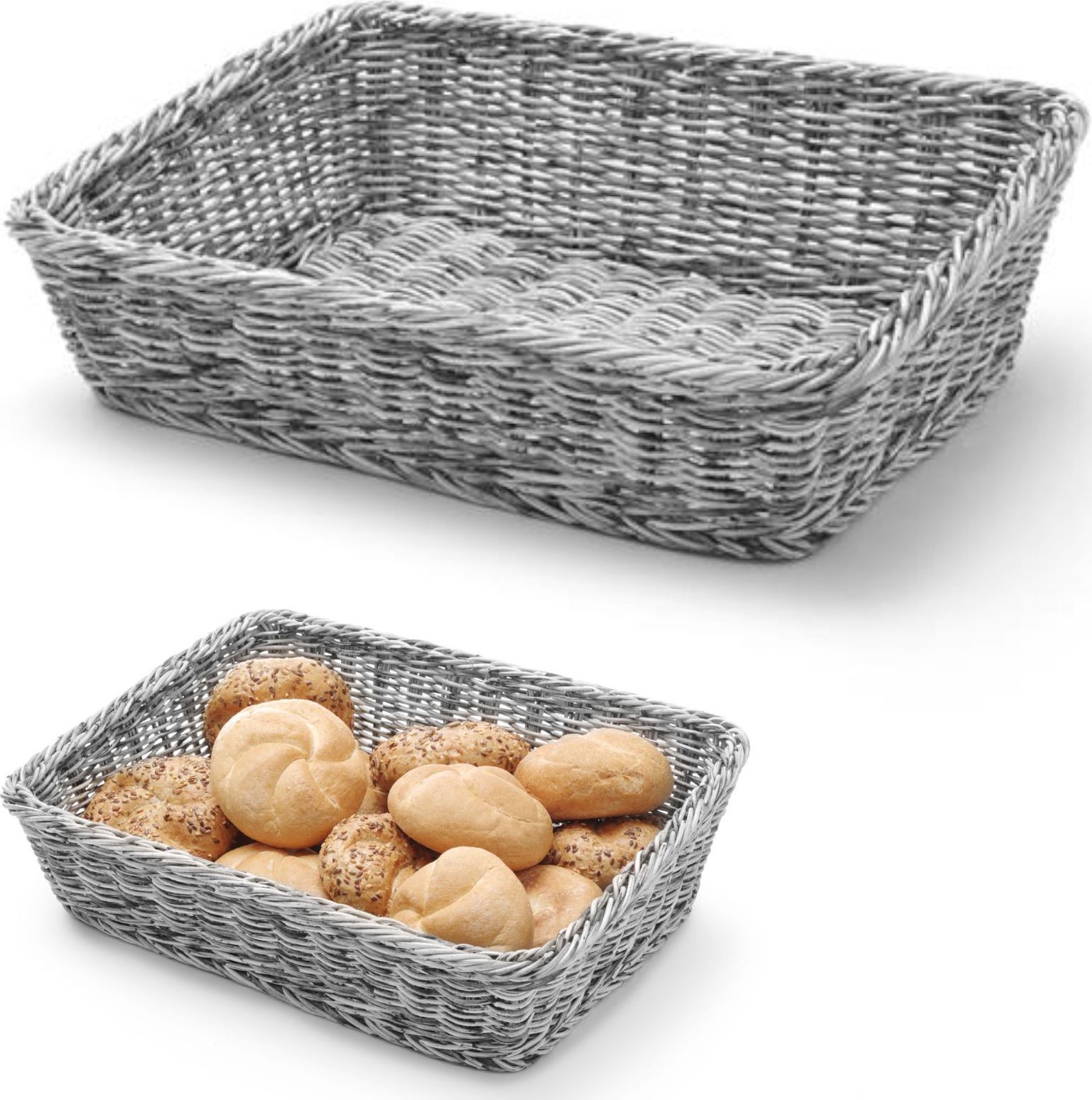 Hendi Kosz ekspozycyjny na pieczywo chleb skośny prostokątny szary 400x300x120 mm - Hendi 426661 Kosz ekspozycyjny na pieczywo chleb skośny prostokątn