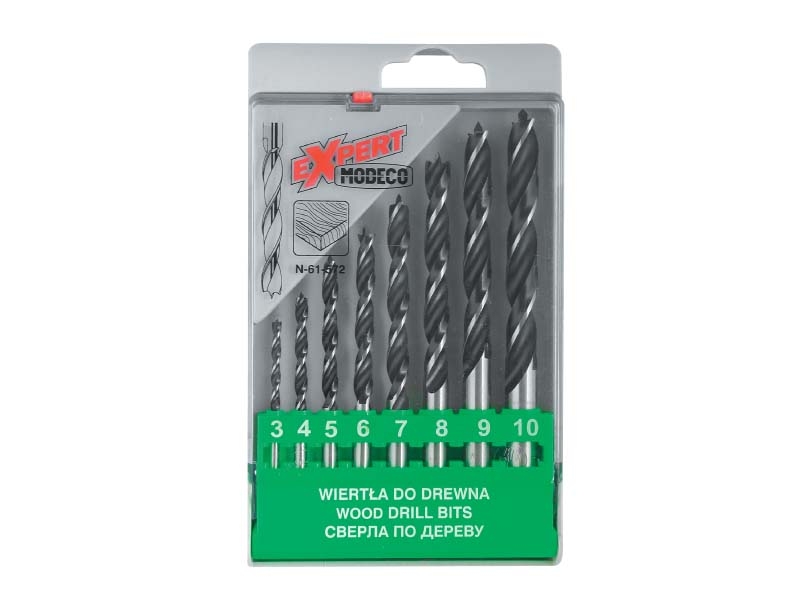 Wiertło Modeco do drewna kręte walcowe 7 4 5 3 6 10 8 9mm zestaw (MN-61-572)