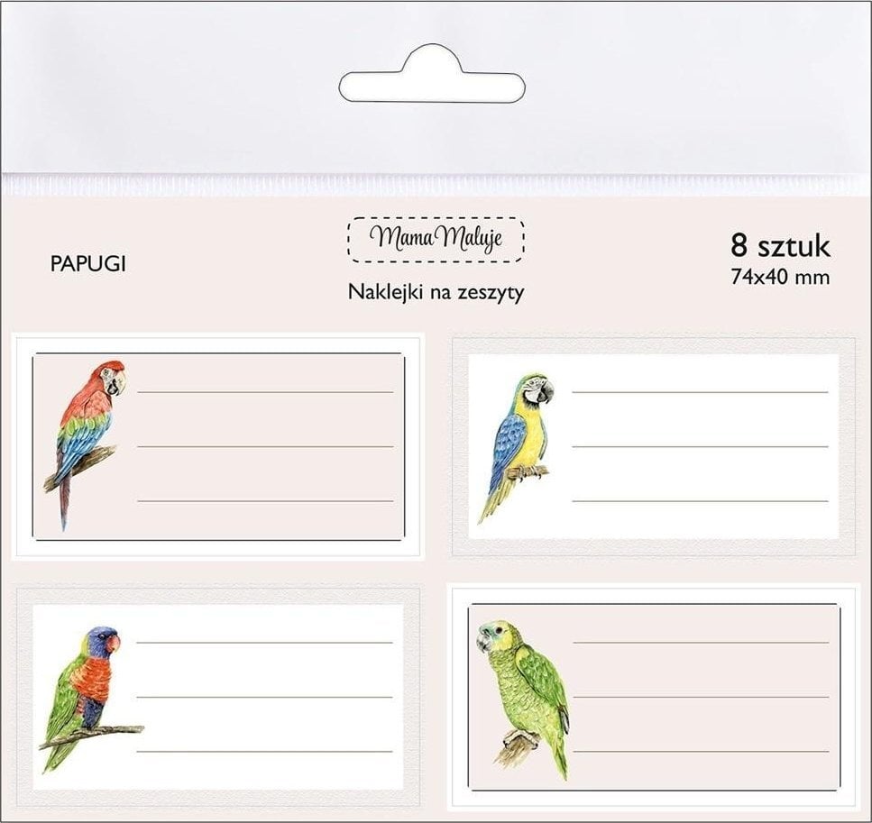 Naklejki na zeszyty Papugi