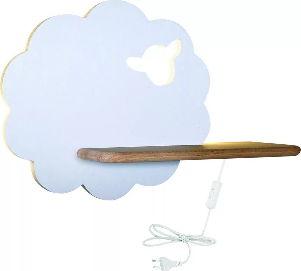 Kinkiet Lumes Biała lampa ścienna w kształcie owcy z wtyczką - K008-Mami