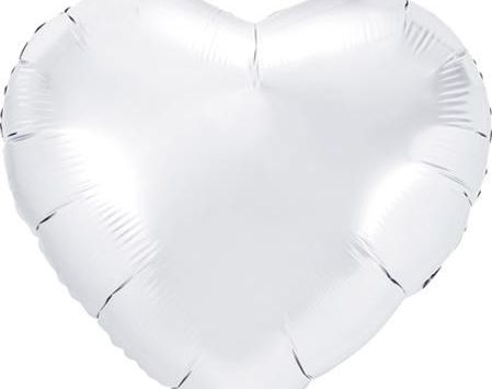 Party Deco Balon foliowy serce, biały, 45cm uniwersalny