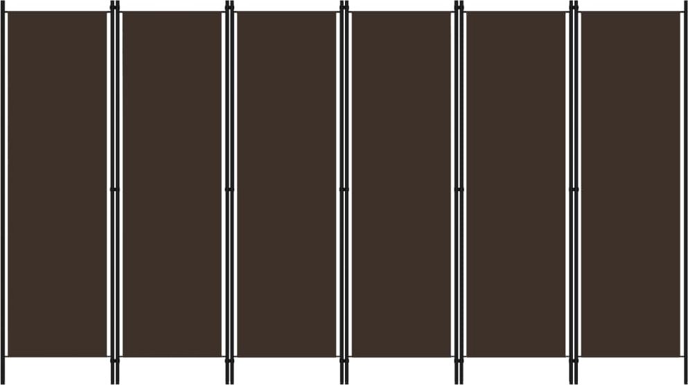 vidaXL Parawan 6-panelowy, brązowy, 300 x 180 cm