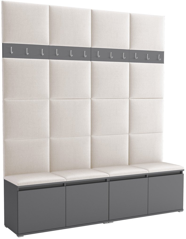 Tapicerowana garderoba Noris II - kolor antracyt + tkanina Trinity 01