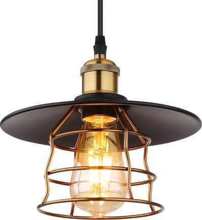 Lampa wisząca Globo Lampa wisząca Viejo 15086BH druciana czarna miedziana