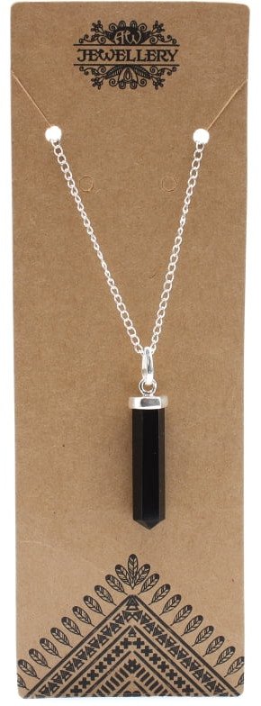 Wisiorek klasyczny ołówkowy - Czarny Agat