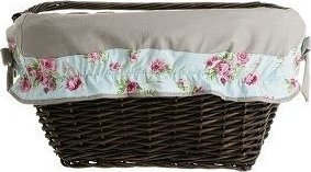 WickerPL Wiklinowy Kosz Rowerowy z Obszyciem 46x34 H23/28 cm