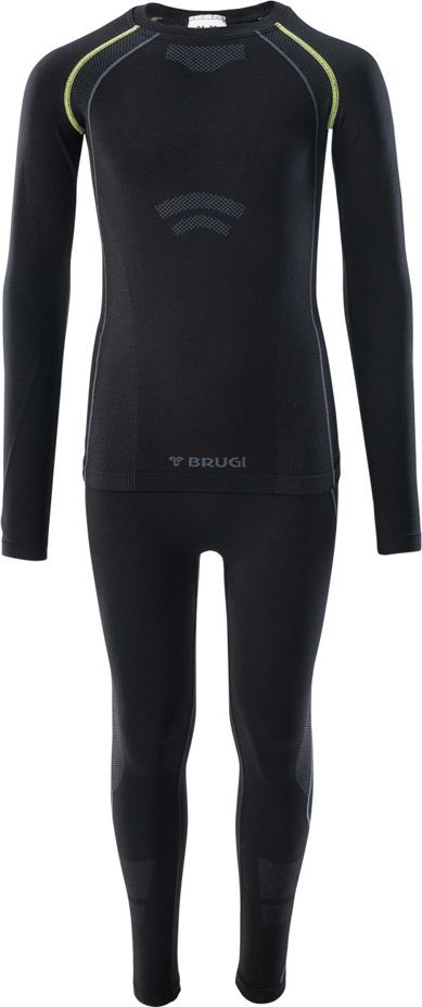 Brugi Zestaw Bielizny termoaktywnej dziecięcej, czarna, rozmiar: 134-152 (1RAP EEQ)