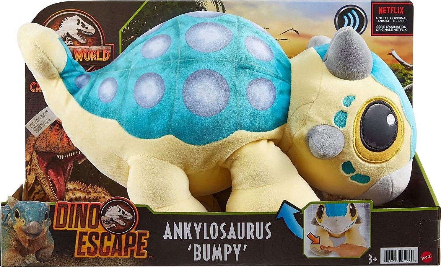 Mattel PARK JURAJSKI MASKOTKA RÓZIA ANKYLOZAUR BUMPY 38cm JURASSIC WORLD MATTEL