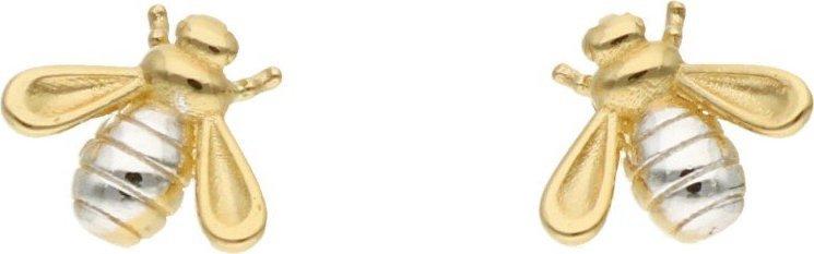 Rosanto Złote kolczyki pszczoły na sztyft 585 14k
