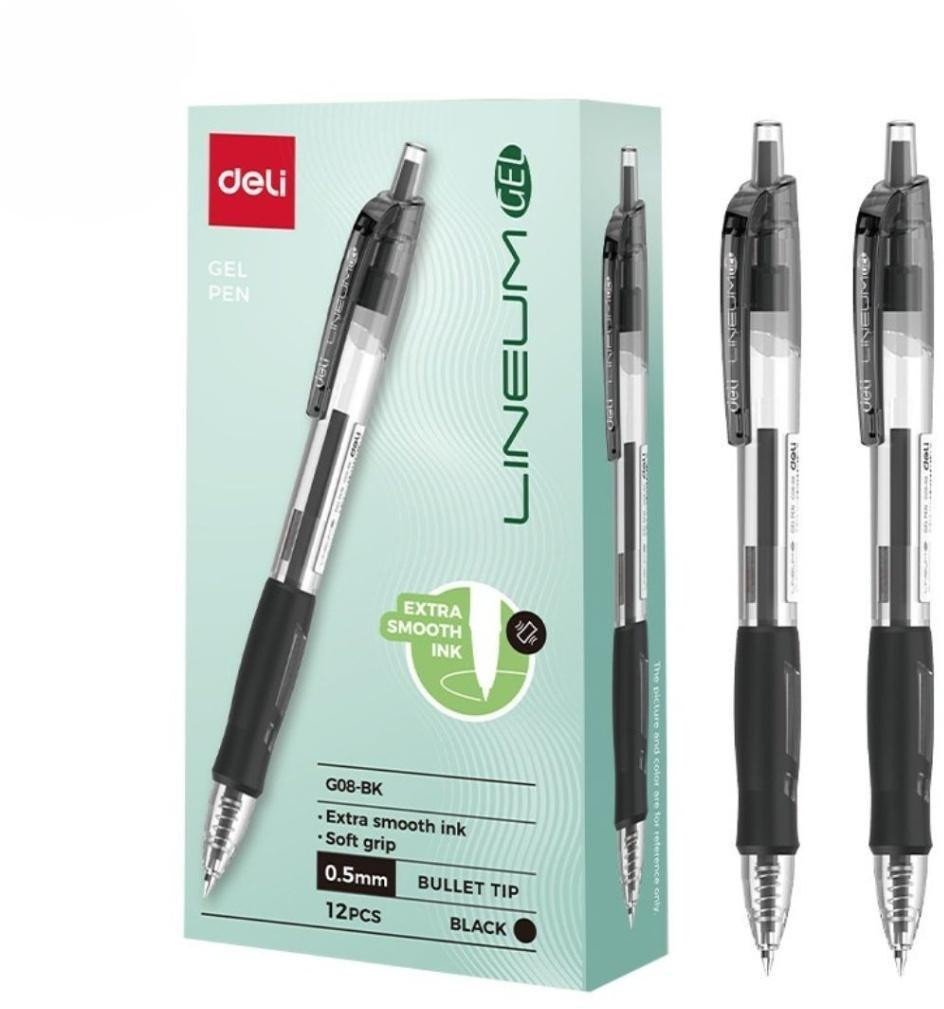 Długopis żelowy 0,5mm Arrix czarny (12szt) DELI