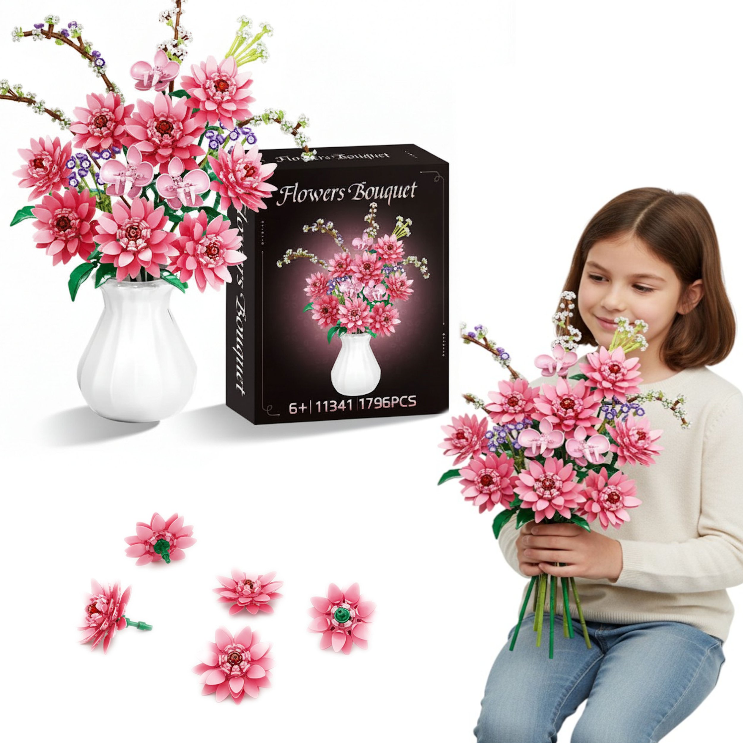 Coil klocki konstrukcyjne bukiet kwiatów 1796 el. elementów d