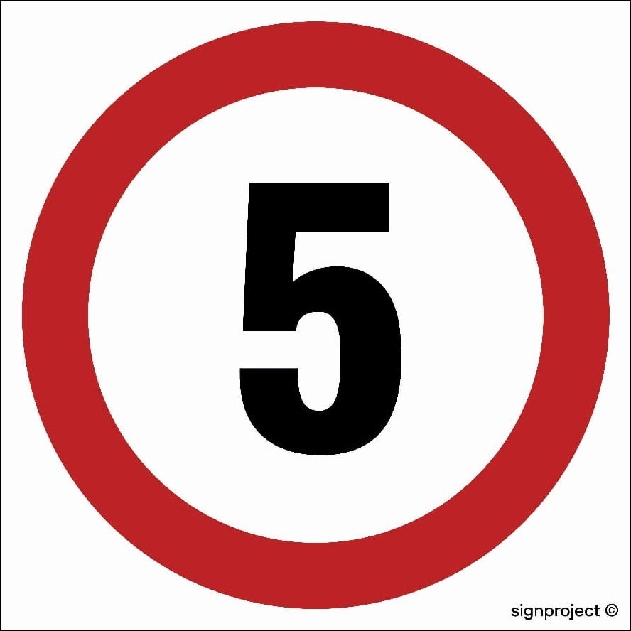 Mój dom Ograniczenie Prędkości 5 Znak Drogowy 30X30 Płyta Libres Polska Sp Sgp-Sa003_300X300_Pn 5904937491601