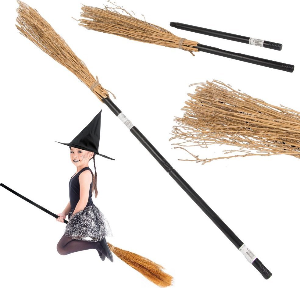 Verk Miotła czarownicy wiedźmy baba jagi czarna 90cm na halloween andrzejki xxl Miotła czarownicy wiedźmy baba jagi czarna 90cm na halloween andrzejki