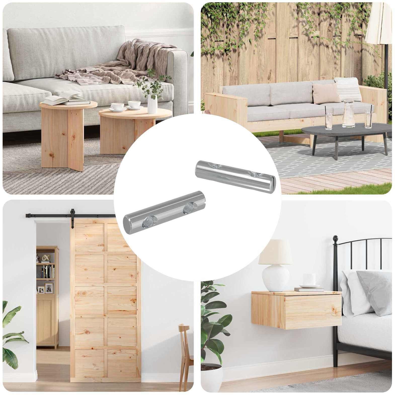 vidaXL Nakrętka 2 pcs powlekana cynkiem 60 x 12 mm Żelazo