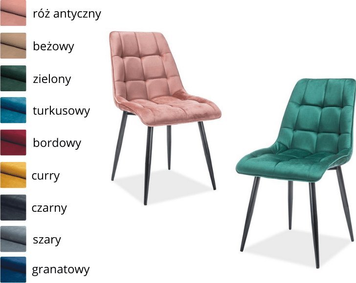 Signal Zestaw 2 krzeseł CHIC VELVET mix kolorów