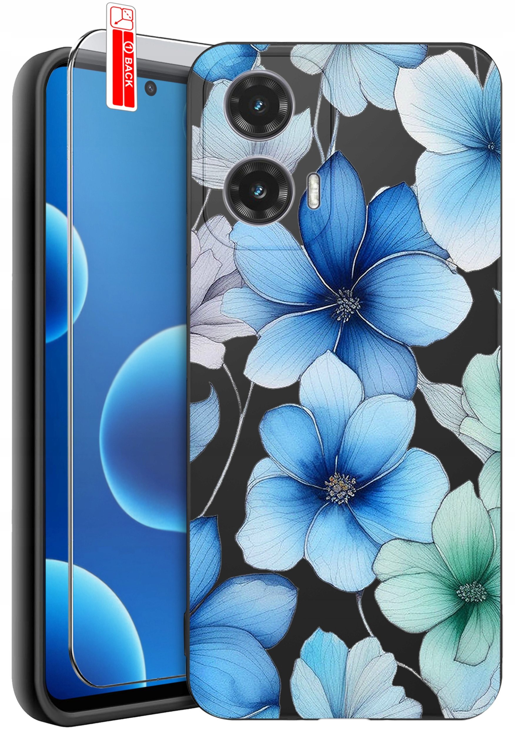 ETUI do Motorola Moto G45 5G | WZORY | SILIKONOWE MATT CASE + SZKŁO 9H