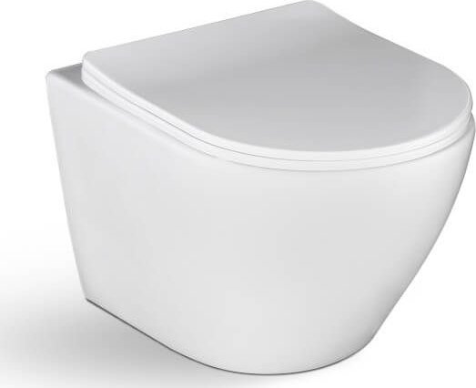 Miska WC Laveo LAVEO Desna - miska ustępowa wisząca bezkołnierzowa z deską