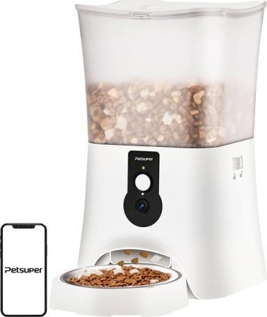 Petsuper Inteligentny dozownik karmy z kamera Petsuper PF01-2 WiFi 5L (biały)