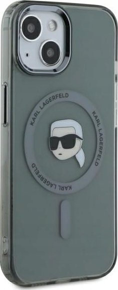 Karl Lagerfeld Karl Lagerfeld KLHMP15SHLSKIK iPhone 15 6.1" black/black hardcase IML Metal Karl Head MagSafe