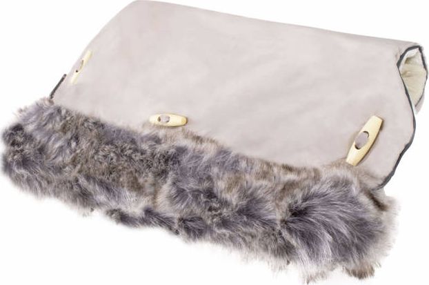 Springos Mufka do wózka, wodoodporna rękawica z futerkiem beżowa UNIWERSALNY