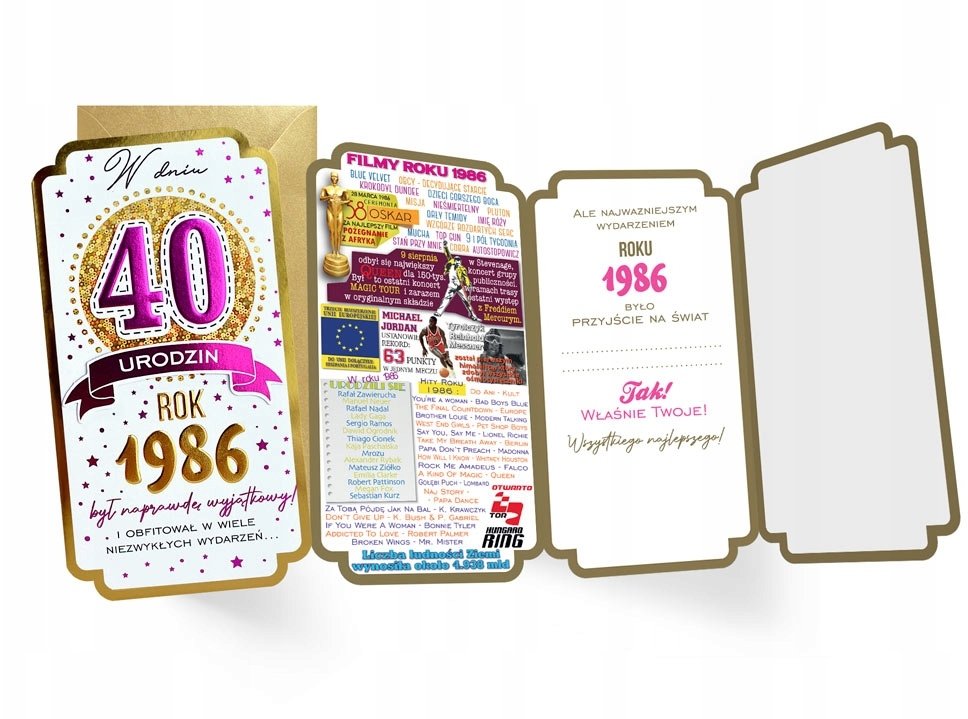 Karnet Urodziny 40