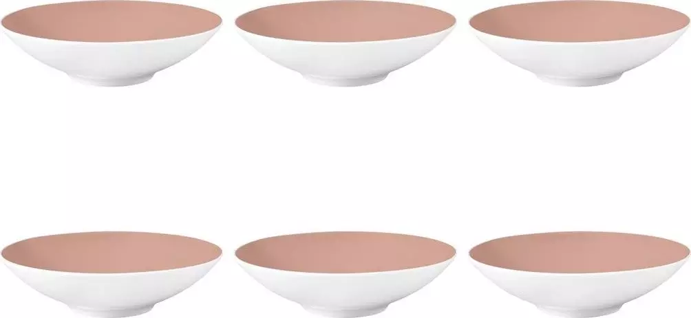 Komplet 6 talerzy porcelanowych do zupy 20 cm różowy - Seltmann Weiden