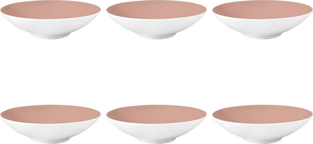 Komplet 6 talerzy porcelanowych do zupy 20 cm różowy - Seltmann Weiden