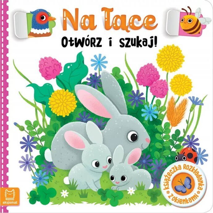 Aksjomat Na łące. Otwórz i szukaj Książeczka z okienkami zwierzęta KS0944