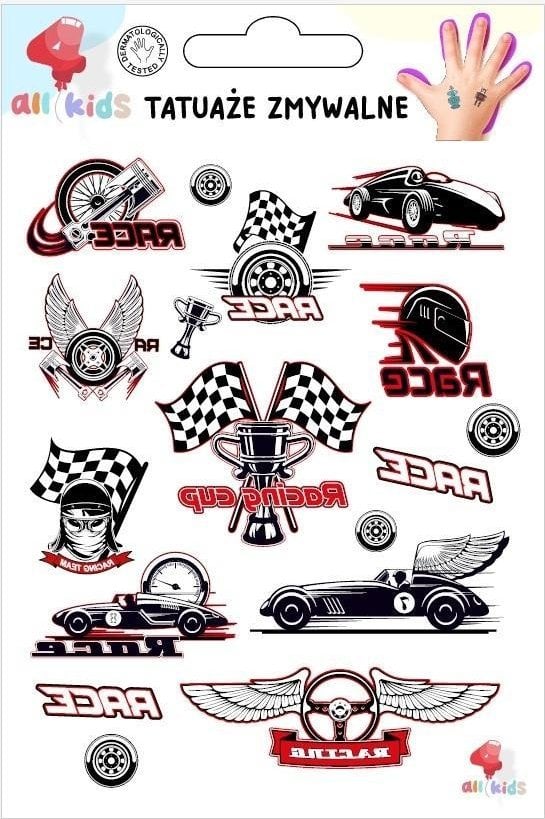 Tatuaże zmywalne dla dzieci Wyścigi