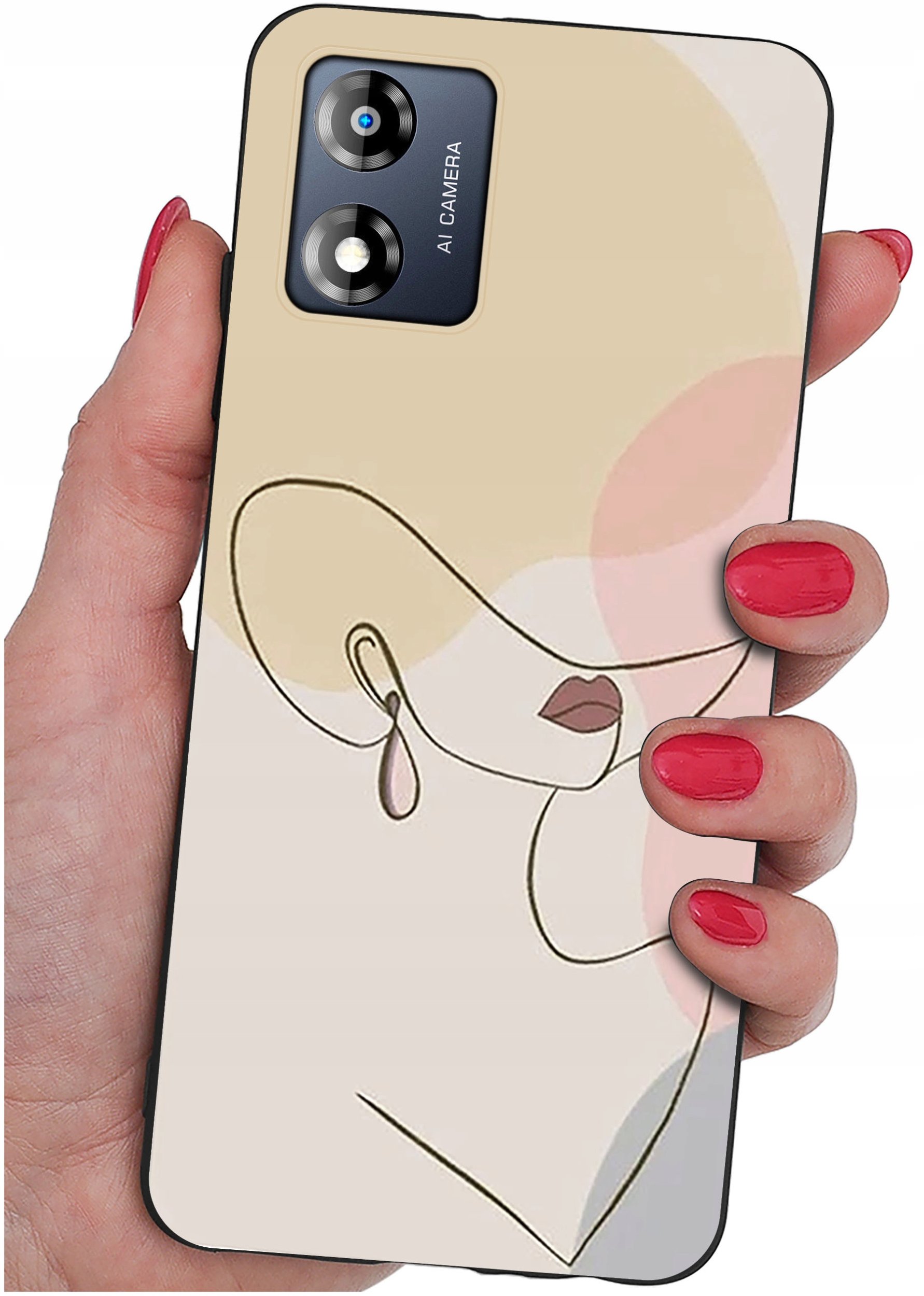 Etui do Motorola Moto E13 WZORY |SILIKONOWE MATT CASE + SZKŁO 9H