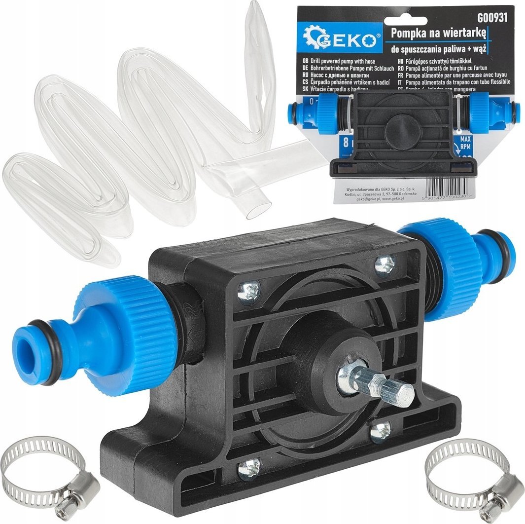 Geko Pompka na wiertarkę do spuszczania paliwa + wąż 3m (50)